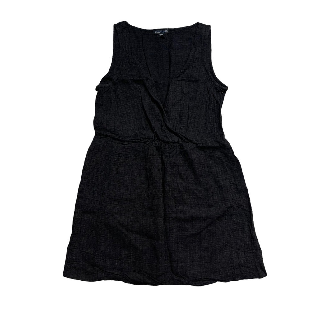 Eileen Fisher Black Surplice Mini Dress XS